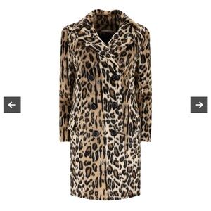Alice + Olivia Nicholas Cheetah Leopard Faux-Fur Coat Medium